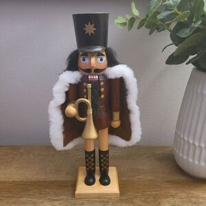 📯Nutcracker Soldier Bugle Horn Wooden Christmas Holiday Decor